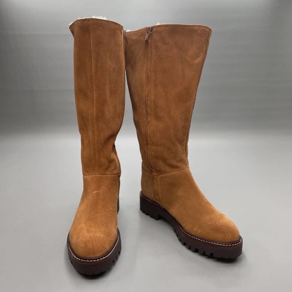 Caslon Shoes - Caslon Womens Mimmow Winter Boots Brown Leather Lined Knee High Zip 8 M New